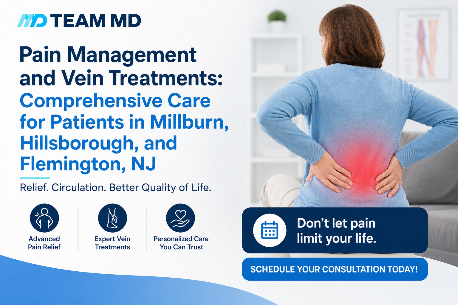 Pain Management and Vein Treatments in Millburn, Hillsborough & Flemington, NJ, Pain Management near you