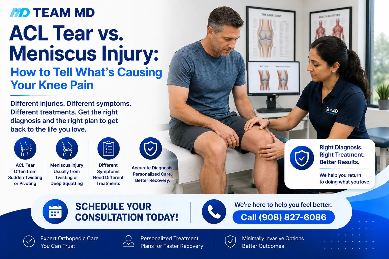 ACL tear treatment or meniscus tear treatment in NJ